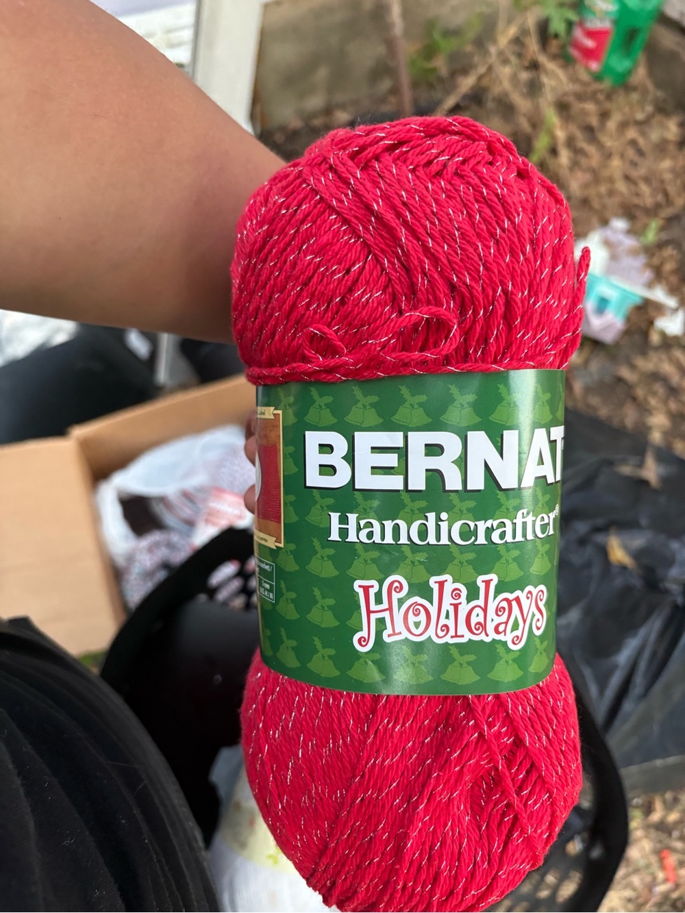 Handicrafter Holidays Red Sparkle Yarn